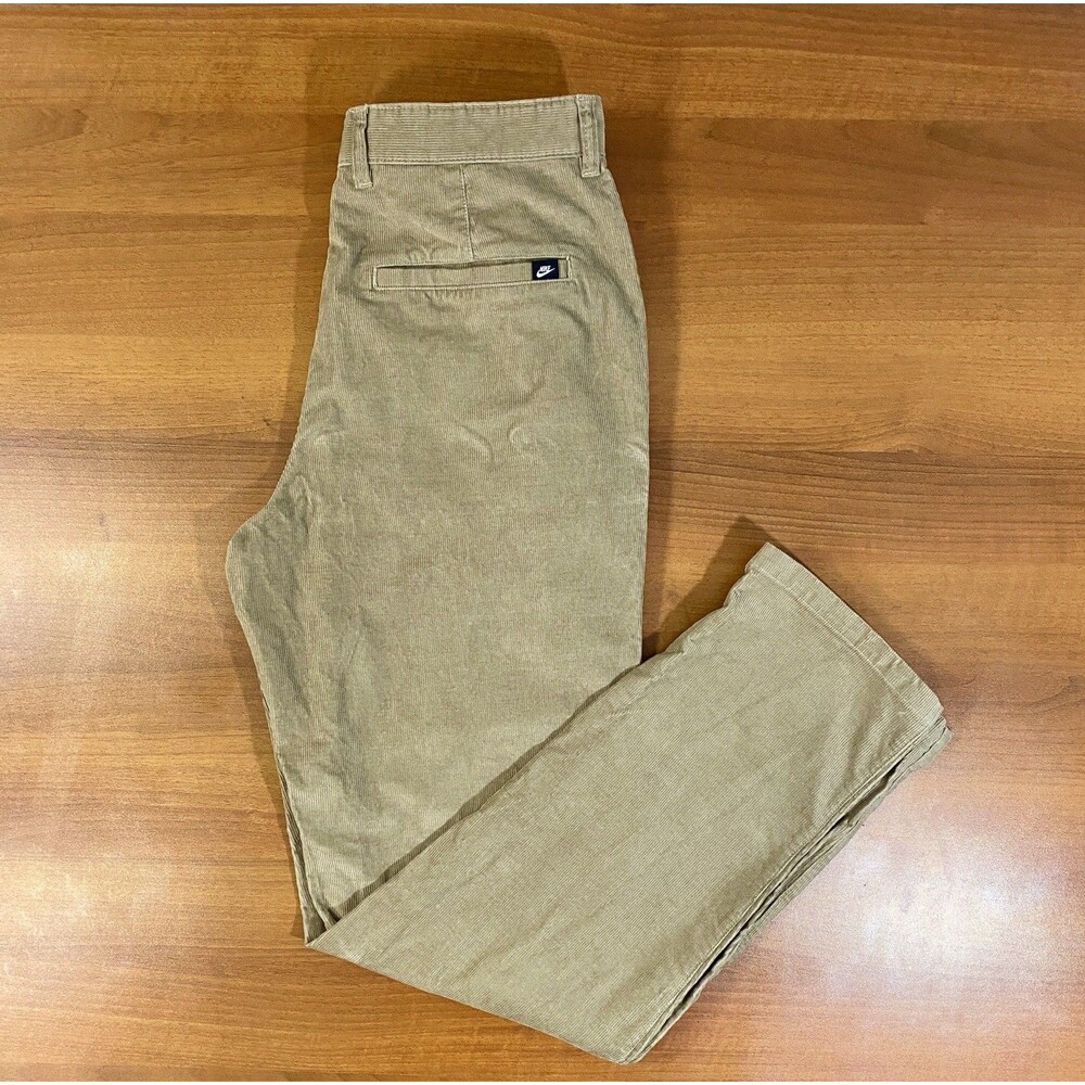 Nike Corduroy Chino Pants Size 34 x 34 Mens Club Light British Tan Straight Leg